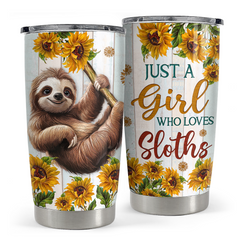 Sloth Tumbler 20oz Stainless Steel Insulated Cup