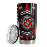 Black Firefighter Stainless Steel Curved Tumbler 20oz