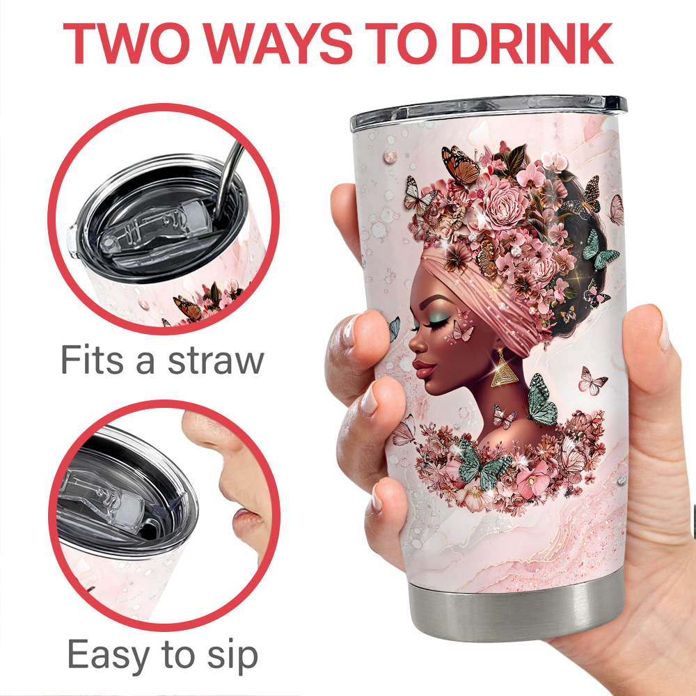 Black Woman 20oz Stainless Steel Insulated Tumbler