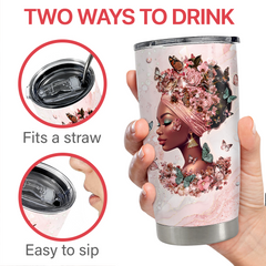 Black Woman 20oz Stainless Steel Insulated Tumbler