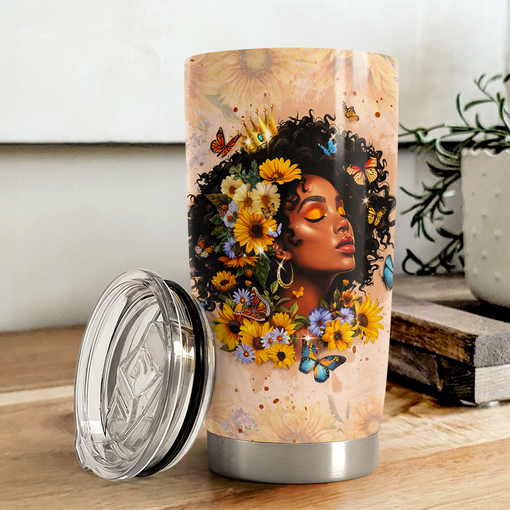 Black Woman 20oz Stainless Steel Insulated Tumbler Cup