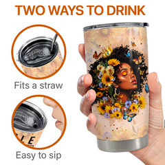 Black Woman 20oz Stainless Steel Insulated Tumbler Cup