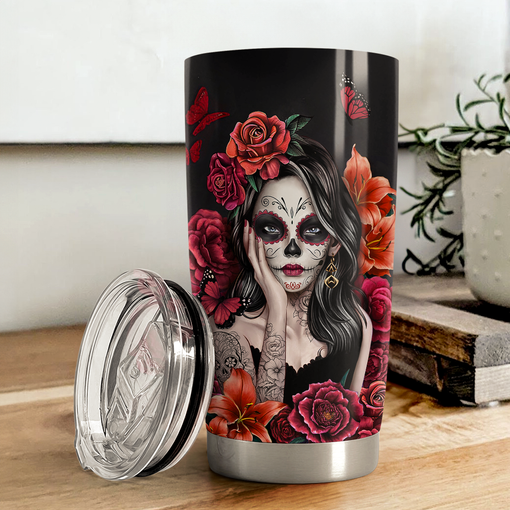 Sugar Skull Tumbler 20oz Stainless Steel Insulated Cup