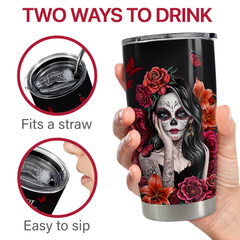 Sugar Skull Tumbler 20oz Stainless Steel Insulated Cup