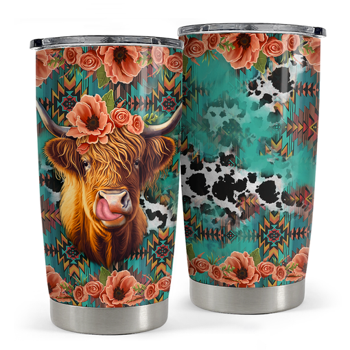 Highland Cow Tumbler 20oz Stainless Steel Insulated Cup