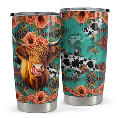 Highland Cow Tumbler 20oz Stainless Steel Insulated Cup
