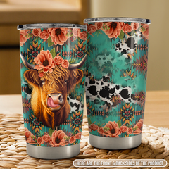 Highland Cow Tumbler 20oz Stainless Steel Insulated Cup