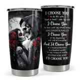 Black Couple Stainless Steel Curved Tumbler 20oz
