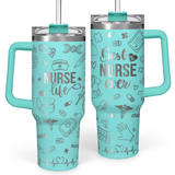 Mint Nurse Quencher Tumbler with Handle 40oz