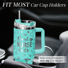 Mint Nurse Quencher Tumbler with Handle 40oz