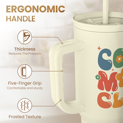 Mom Tumbler with Handle 40oz, Cool Mom Club Cup Stainless Steel Insulated Tumblers Coffee Travel Mugs, Gifts for Moms from Daughter Son, Best Mother Gift for Birthday Christmas Mothers Day