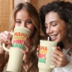 Beige Funny Mom Mama Bruh Slidemate | Slider Tumbler with Handle 40oz