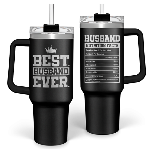 Best Husband Ever Gifts, Husbands Tumbler with Handle 40oz Stainless Steel Insulated with Straw Lid, Gifts for Hubby from Wife, Presents for Husband Valentines Day Birthday Christmas Wedding Anniversary