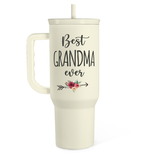 Grandma Tumbler with Handle 40oz, Grandmother Gifts from Granddaughter Grandson, Stainless Steel Tumblers Coffee Travel Cup, Gifts for Nana Mimi Grandmom on Birthday Christmas Mothers Day Valentines