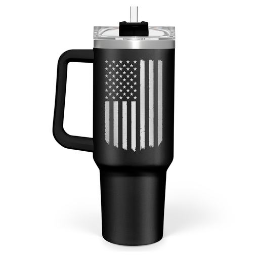 American Flag Tumbler with Handle, America 40oz Stainless Steel Insulated Coffee Mug with Lid & Straw, America Gifts for Men Women, USA Tumblers Cup Gift for Christmas