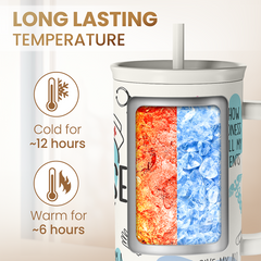 Nurse Tumbler with Handle 40oz, Inspiration Affirmations Coffee Travel Mug Cups with Straw, Nurse Appreciation Gifts for Women Female Nurses, Nursing Gift for Birthday Christmas Nurse Week