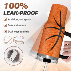 Basketball Tumbler with Handle 40oz with Lid & Straw, Basketball Gifts for Men Boys Player Coach Lover, Basketball Tumblers Coffee Stainless Steel Insulated Cup Gifts for Christmas Birthday