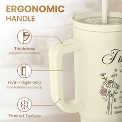 Christian Tumbler with Handle 40oz, Inspirational Gifts for Her, Religious Gift for Women Girl, Stainless Steel Insulated Coffee Travel Cup, Inspiration Gift for Christmas Birthday Mothers Day