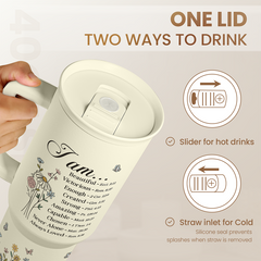 Christian Tumbler with Handle 40oz, Inspirational Gifts for Her, Religious Gift for Women Girl, Stainless Steel Insulated Coffee Travel Cup, Inspiration Gift for Christmas Birthday Mothers Day