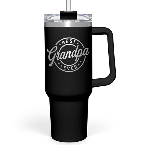 Best Grandpa Ever Tumbler with Handle 40oz, Grandfather Gifts for Birthday Christmas Fathers Day Valentines, Presents for Grandpas Granddad Papa Gifts from Granddaughter Grandson