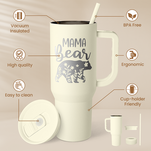 Mama Bear 40oz Tumbler with Handle