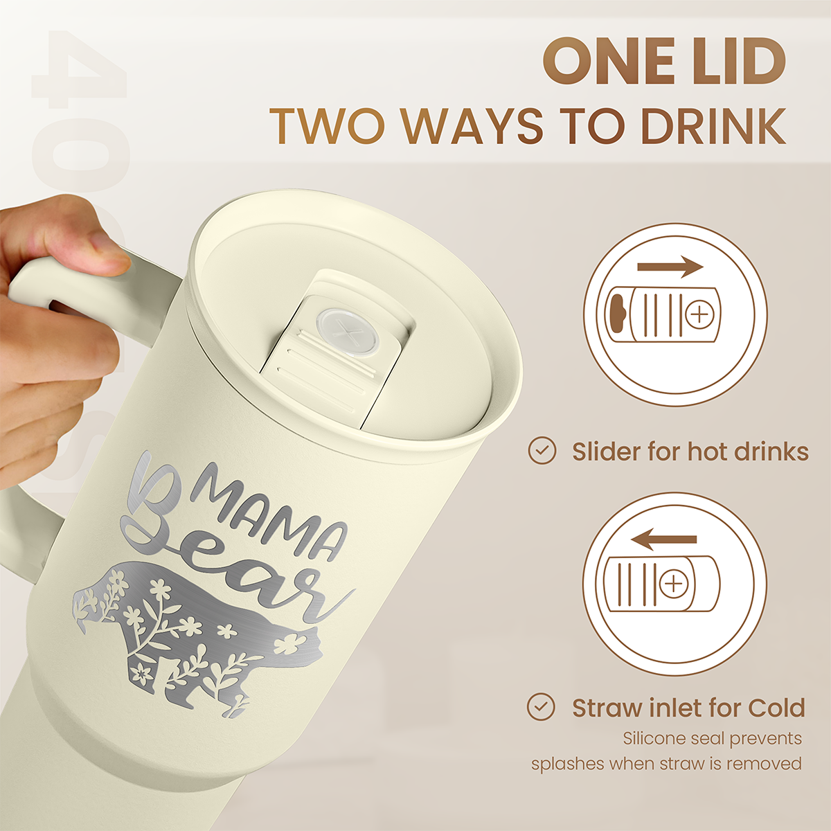 Mama Bear 40oz Tumbler with Handle