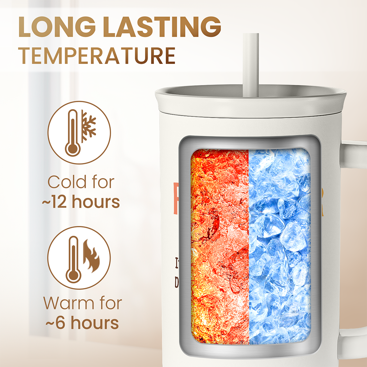 Inspirational Tumbler with Handle 40oz, Positive Reminder Coffee Cups Stainless Steel Travel Mug, Daily Inspiration Motivational Gifts for Women Girls Friends Coworker, Gift for Birthday Christmas