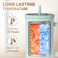 Personalized Monogrammed Tumbler with Handle 40oz, Letter B Tumblers Insulated Coffee Travel Cup, Custom Initial Gift for Women Girls Friends, Monogram Gift for Christmas Birthday Mothers Day