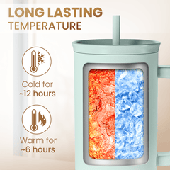 Personalized Monogrammed Tumbler with Handle 40oz, Letter T Tumblers Insulated Coffee Travel Cup, Custom Initial Gift for Women Girls Friends, Monogram Gift for Christmas Birthday Mothers Day