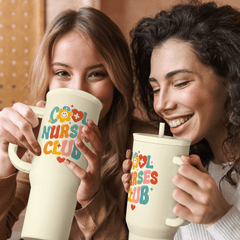 Nurse Tumbler with Handle 40oz, Cool Nurse Club Cup Coffee Travel Mug Tumblers with Straw, Nurse Appreciation Gifts for Women Female Nurses, Nursing Gift for Christmas Birthday Nurse Week