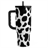 Black Cow Print Slidemate | Slider Tumbler with Handle 40oz