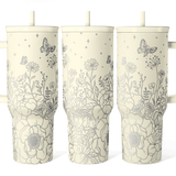 Beige Floral Slidemate | Slider Tumbler with Handle 40oz