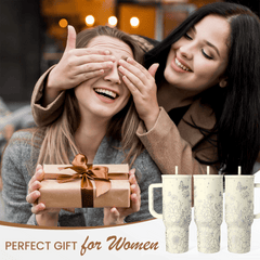 Beige Floral Slidemate | Slider Tumbler with Handle 40oz