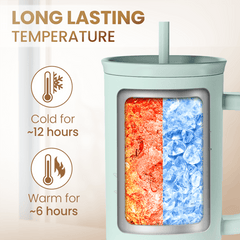 Personalized Monogrammed Tumbler with Handle 40oz, Letter Q Tumblers Insulated Coffee Travel Cup, Custom Initial Gift for Women Girls Friends, Monogram Gift for Christmas Birthday Mothers Day