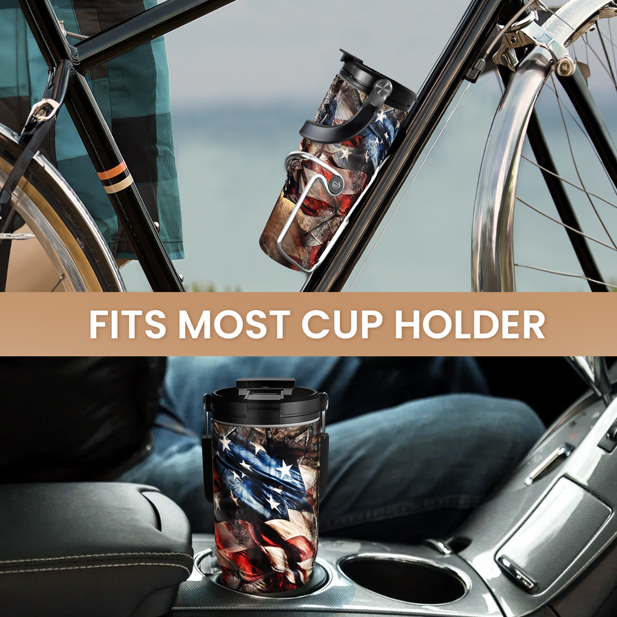 Hunting Gift for Men, Deer Hunting Tumbler with Handle, 30oz Flip Straw Stainless Steel Insulated Coffee Travel Cup, Gifts for Hunter Dad Grandpa for Birthday Christmas Fathers Day