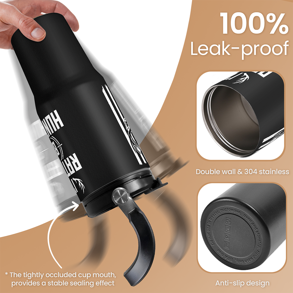 Hunting Gift for Men, Deer Hunting Tumbler with Handle, 30oz Flip Straw Stainless Steel Insulated Coffee Travel Cup, Gifts for Hunter Dad Grandpa on Birthday Christmas Fathers Day