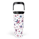 White Star Flip Straw Tumbler with Handle 30oz