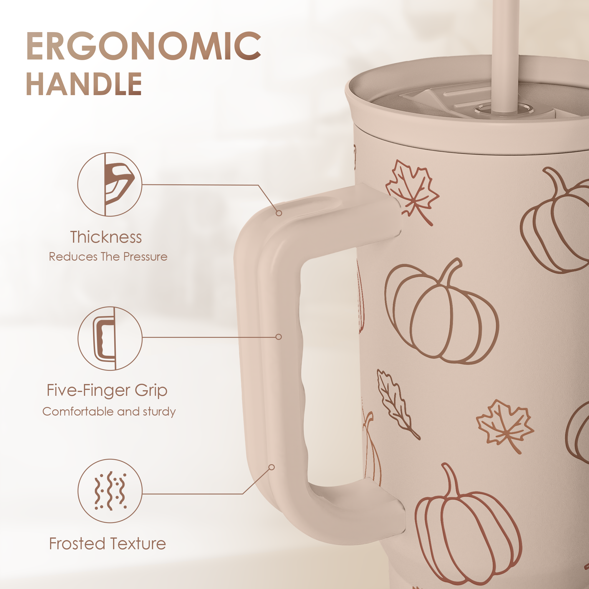 Brown Pumpkin Pie Slidemate | Slider Tumbler with Handle 40oz