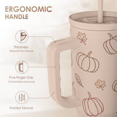 Brown Pumpkin Pie Slidemate | Slider Tumbler with Handle 40oz