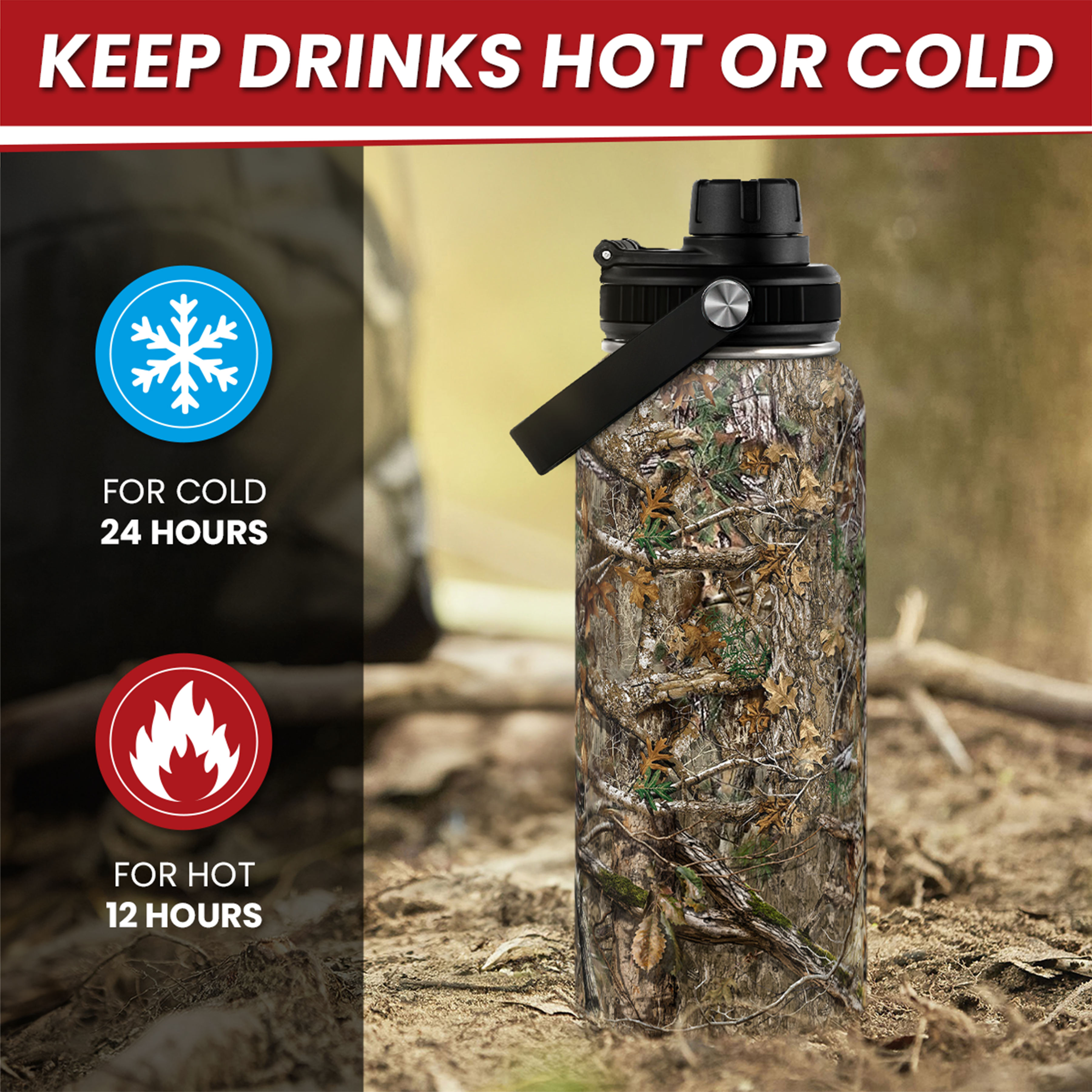 Camouflage Chug Lid Water Bottle 32oz
