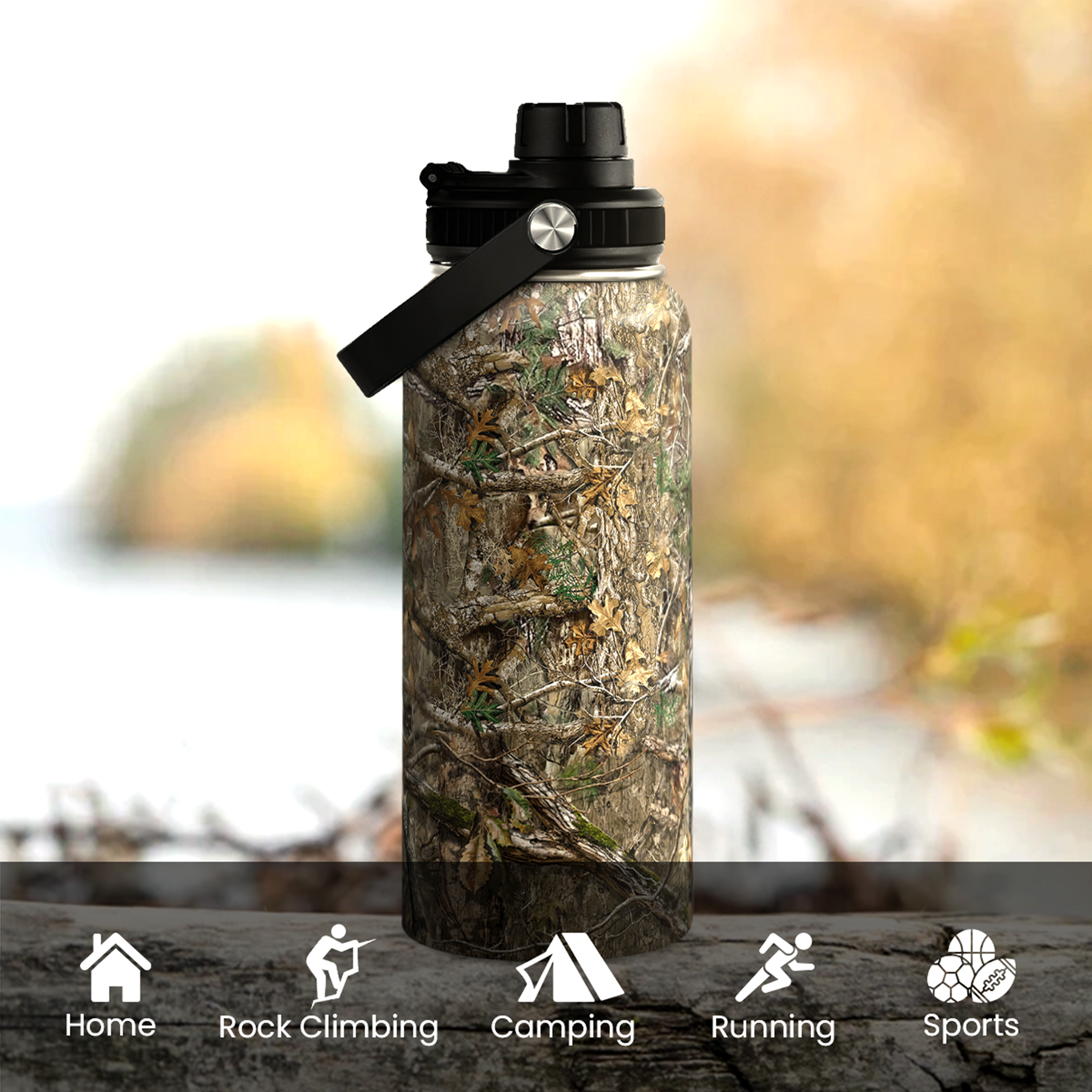 Camouflage Chug Lid Water Bottle 32oz