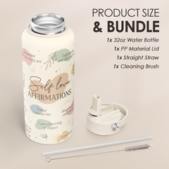 Inspiration Gifts for Women Girls, Inspiration Water Bottle 32oz Stainless Steel with Lid, Insulated Bottles Gift Idea for Birthday Christmas