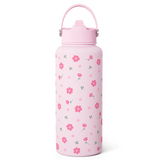 Pink Floral Daisy SipChic | Straw Lid Water Bottle 32oz
