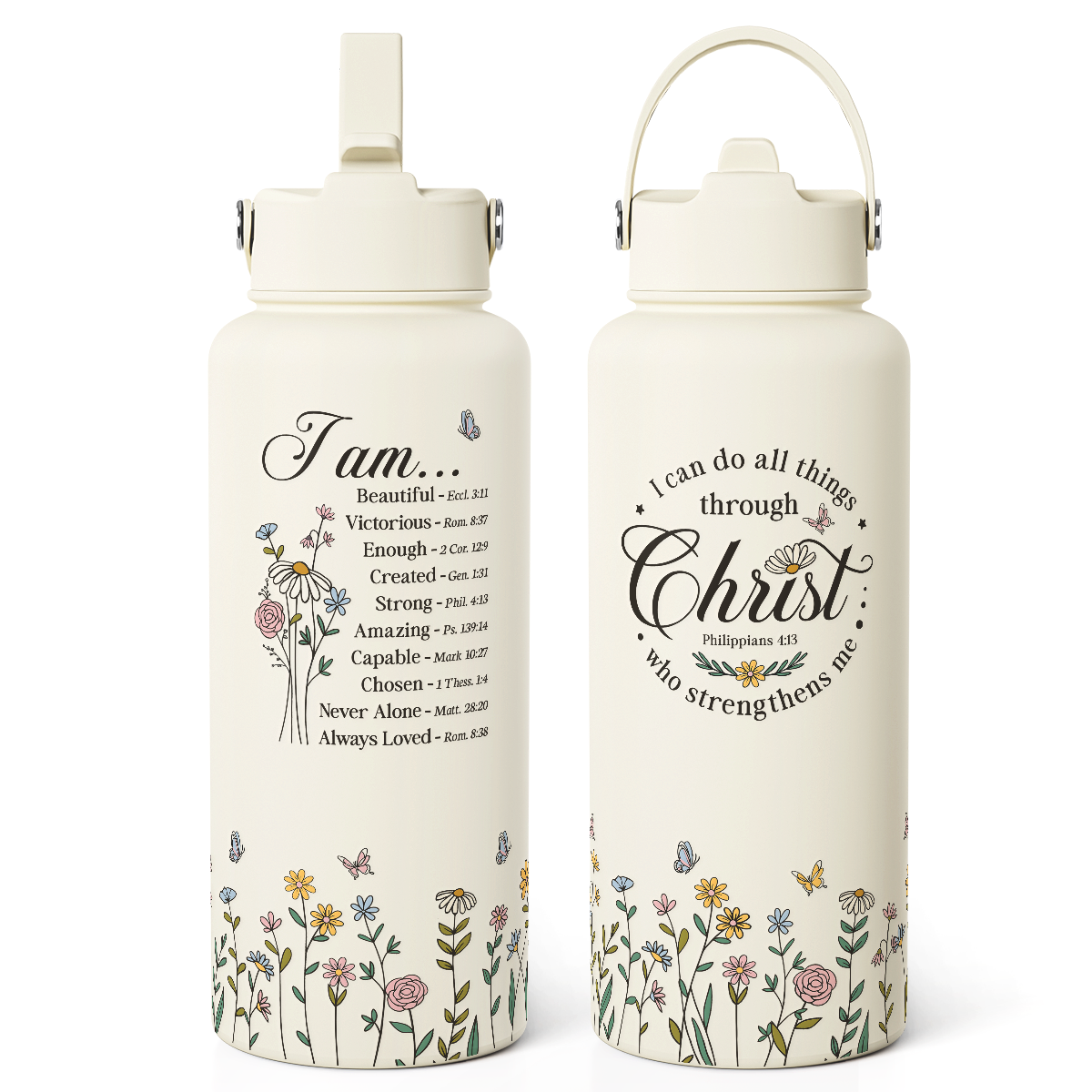 Beige Christian SipChic | Straw Lid Water Bottle 32oz