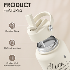 Beige Christian SipChic | Straw Lid Water Bottle 32oz