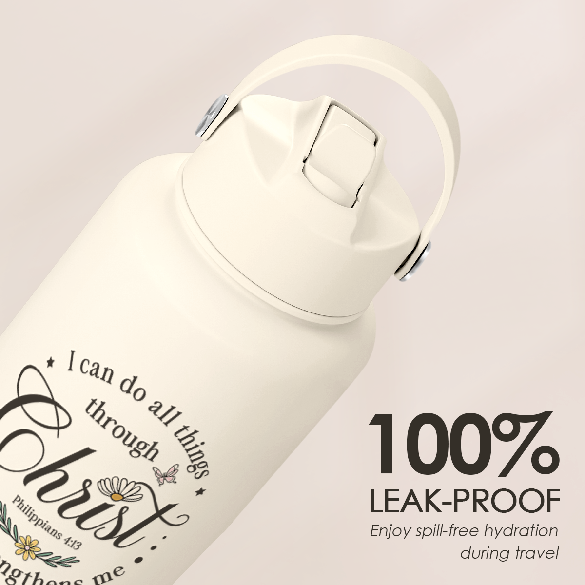 Beige Christian SipChic | Straw Lid Water Bottle 32oz