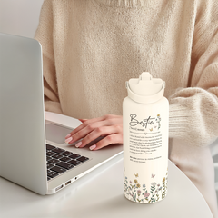 Beige Best Friend SipChic | Straw Lid Water Bottle 32oz