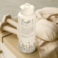 Beige Best Friend SipChic | Straw Lid Water Bottle 32oz