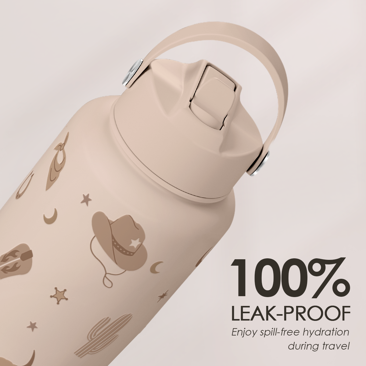 Brown Cowgirl SipChic | Straw Lid Water Bottle 32oz