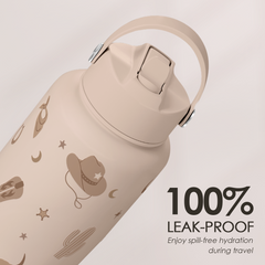 Brown Cowgirl SipChic | Straw Lid Water Bottle 32oz